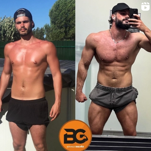 foto de atleta antes e depois de passar pelo programa de transformação corporal